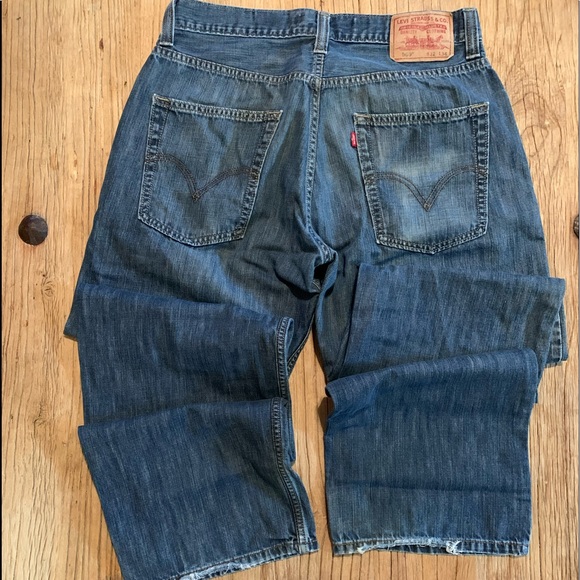 VINTAGE LEVIS Jeans 569 Loose Straight Fit Dark Wash Red Tab - Picture 3 of 6